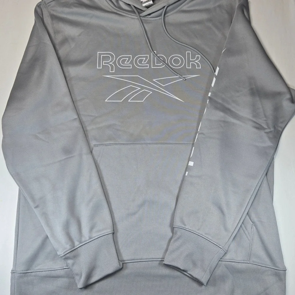 Reebok Mens Box Jump Tech Hoodie Gray Athletic Sweatshirt REM203FH09B048 Size L - Picture 2 of 11